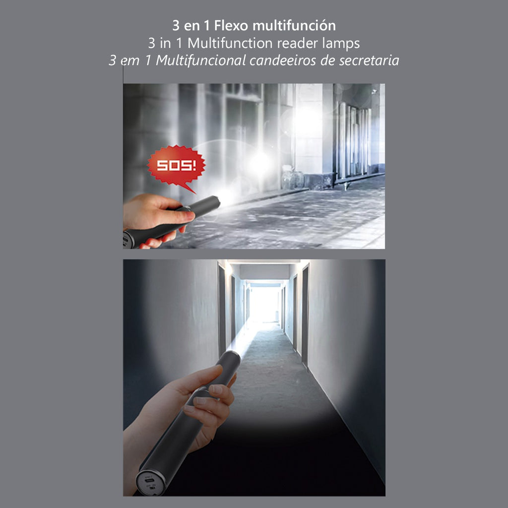 Flexo LED Aura Negro AJP/Alemar (Ref. 11594) - Dimensiones: [Insertar dimensiones aquí]. Iluminación regulable y táctil de 8W, ideal para escritorio u oficina. LuzGuru.
