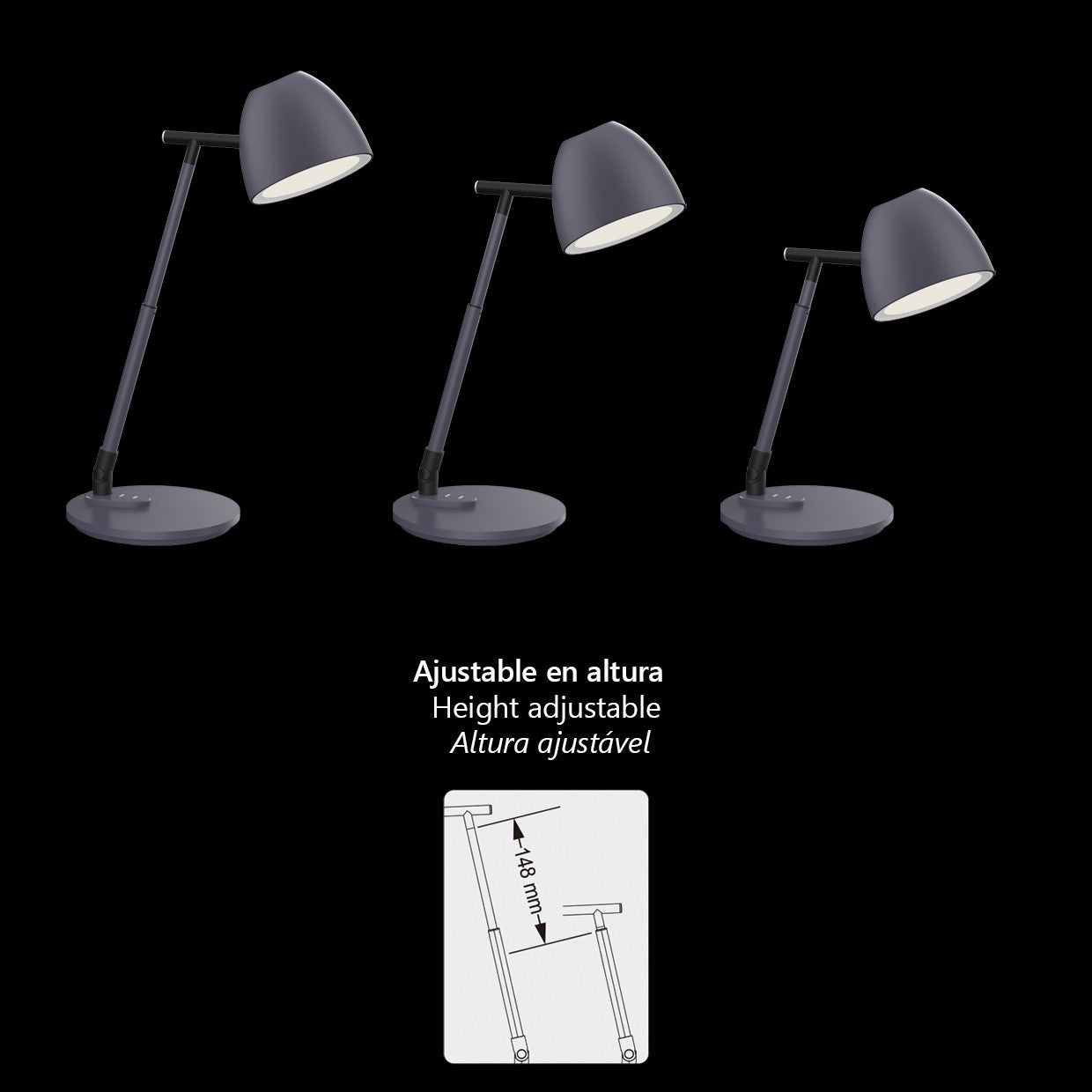 Flexo LED Foster Gris Oscuro AJP/Alemar (Ref. 11468) - Dimensiones: [Insertar dimensiones aquí, ej. 40x30x15 cm]. LuzGuru.
