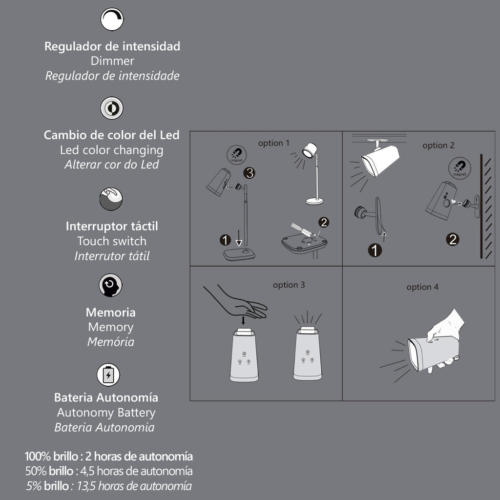Flexo LED KANIE Blanco 6W AJP/Alemar (Ref. 11593) - Dimensiones: [Insertar dimensiones aquí] - Iluminación moderna para escritorio u oficina.
