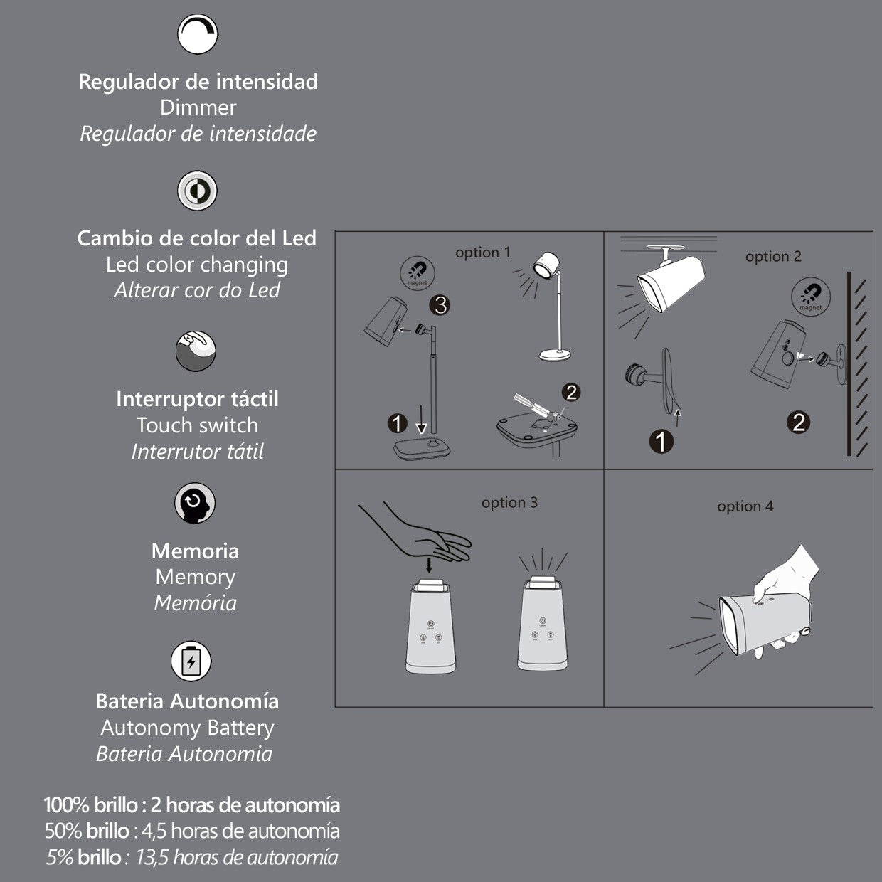 Flexo LED KANIE Blanco 6W AJP/Alemar (Ref. 11593) - Dimensiones: [Insertar dimensiones aquí] - Iluminación moderna para escritorio u oficina.
