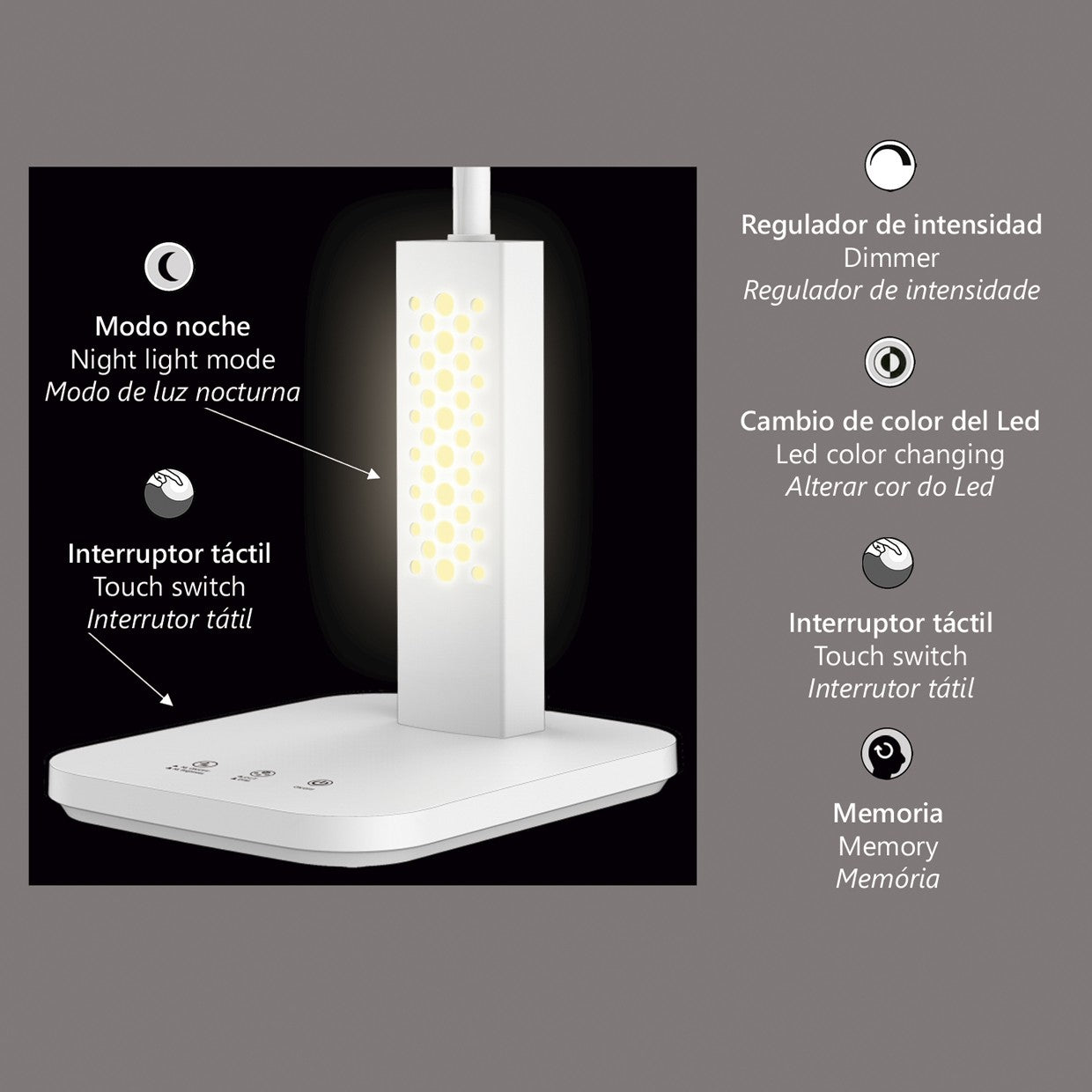 Medidas Flexo LED Morin Blanco 9W AJP/Alemar (Ref. 11591) - luzguru.com
