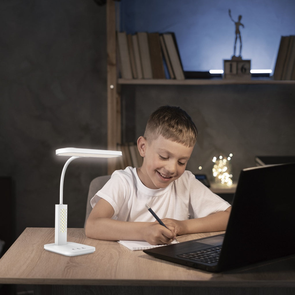 Flexo LED Morin Blanco 9W AJP/Alemar - Ref. 11591 - Medidas detalladas.  Luzguru.com
