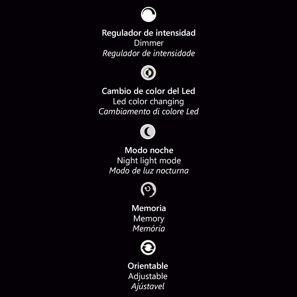 Flexo LED Navia Blanco 10W AJP/Alemar (Ref. 11470) - Dimensiones LuzGuru.
