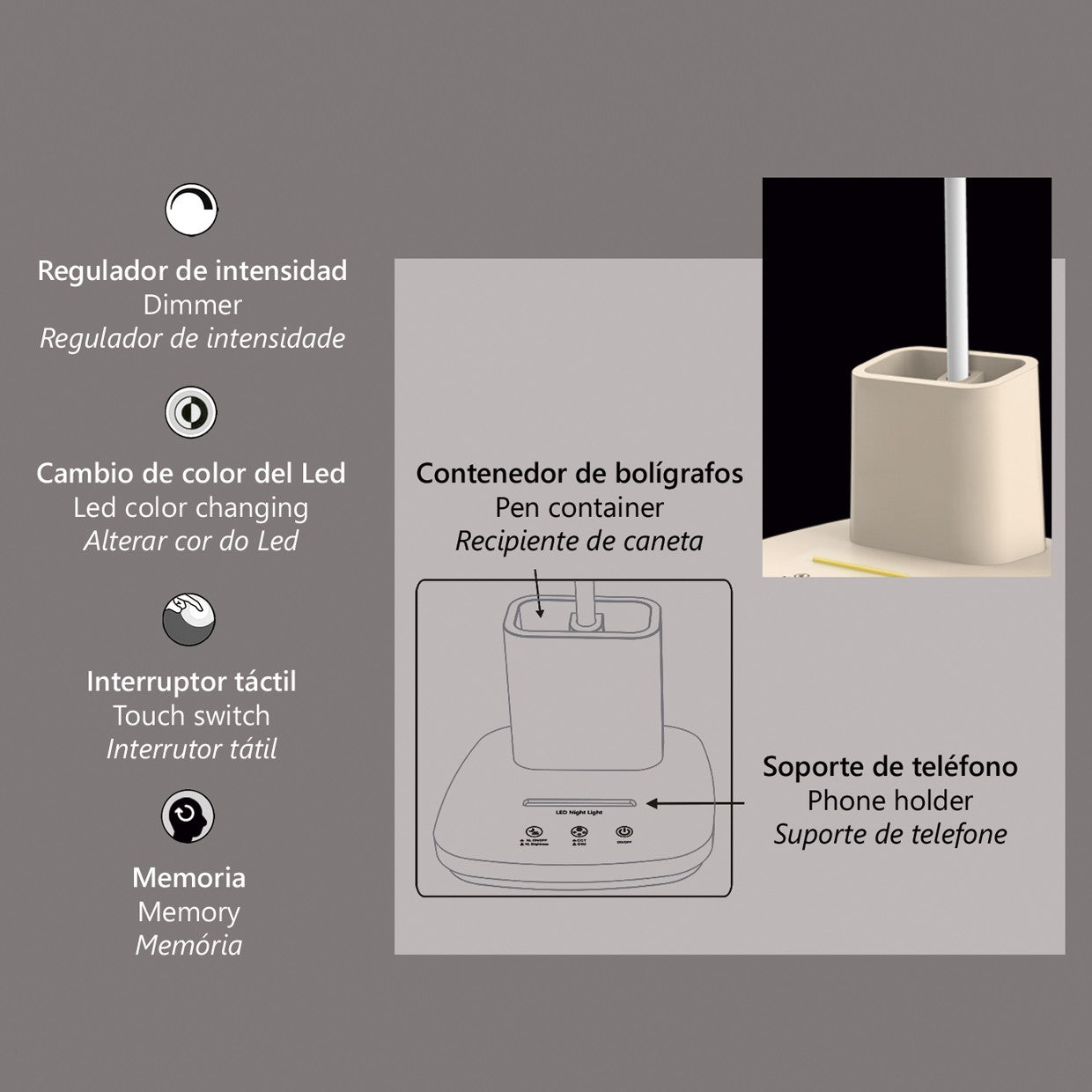 Flexo LED Neck Beige AJP/Alemar (Ref. 11592) - Dimensiones: [inserta medidas aquí] - Iluminación elegante y funcional para tu hogar. LuzGuru.
