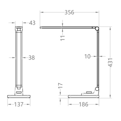 Flexo LED Nelson Plata AJP/Alemar (Ref. 11467): Descubre sus dimensiones y disfruta de su elegante diseño y funcionalidad. LuzGuru.com
