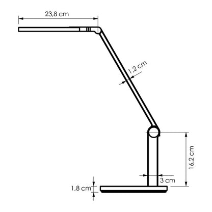 Flexo Lorca LED Blanco 15W, detalle del control táctil, Fabrilamp, luzguru.com