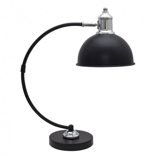 Flexo de Sobremesa Luján E27 Negro Brillo y Cromo 46 cm Fabrilamp - vista principal | Fabrilamp / Abrila