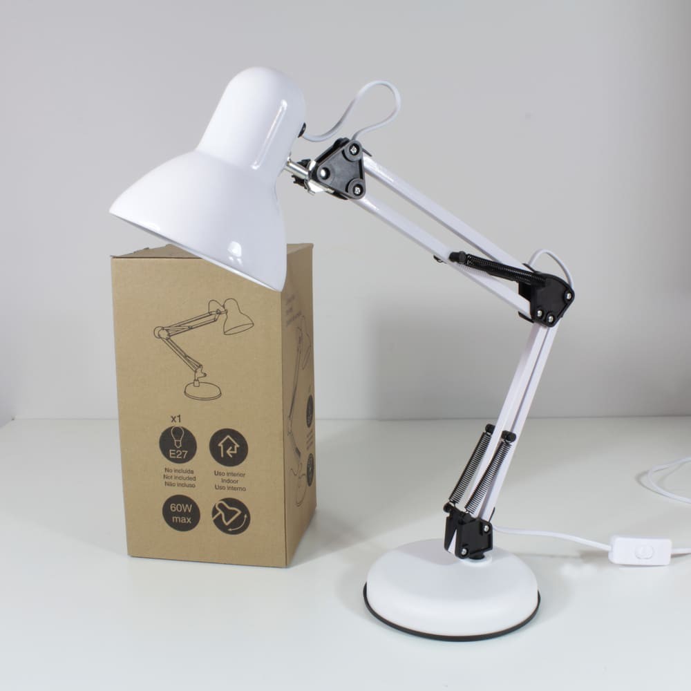Flexo con casquillo E27 para bombillas intercambiables