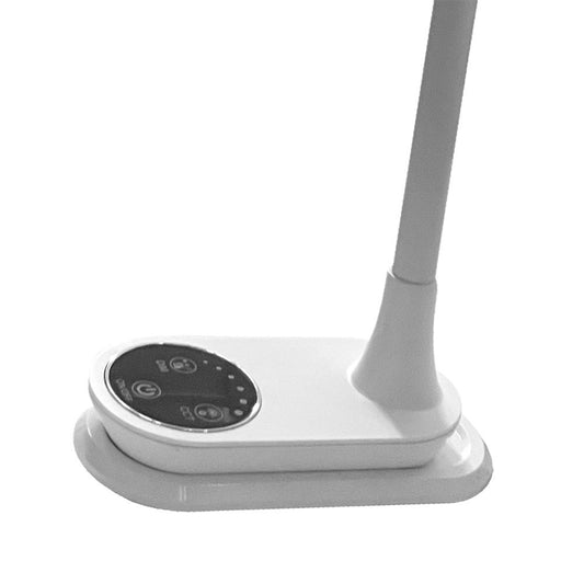 Flexo Murillo fabricado en ABS y silicona, color blanco, ideal para iluminar tu espacio de trabajo