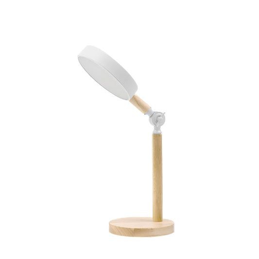 Flexo LED de Sobremesa Pontica 15W Articulado Blanco y Haya Fabrilamp - vista principal | Fabrilamp / Abrila