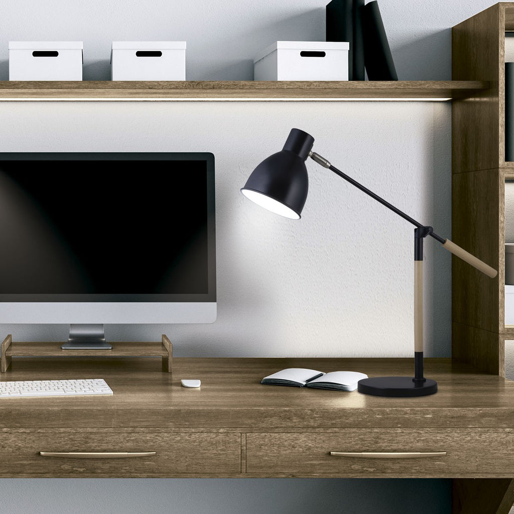 Flexo Ristori Negro-Madera AJP/Alemar (Ref. 10994) - Medidas: [Insertar medidas aquí].  Luzguru.com
