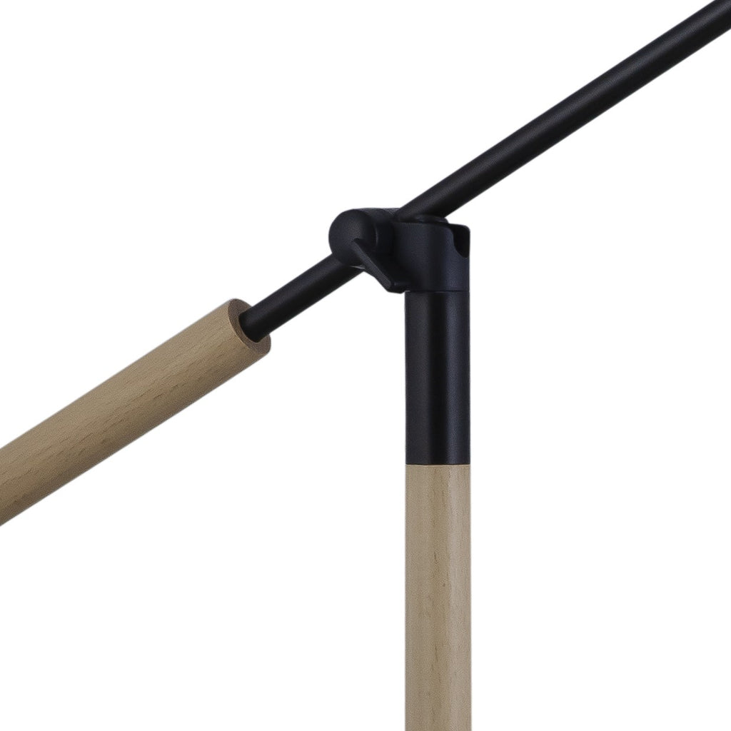 Flexo Ristori Negro-Madera AJP/Alemar (Ref. 10994): Dimensiones detalladas.  Elegante diseño en negro y madera, envío rápido desde luzguru.com.
