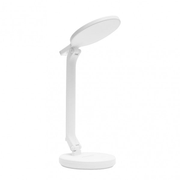 Flexo Woku 7w LED blanco, regulable, plegable y táctil de Fabrilamp. Iluminación moderna para escritorio.