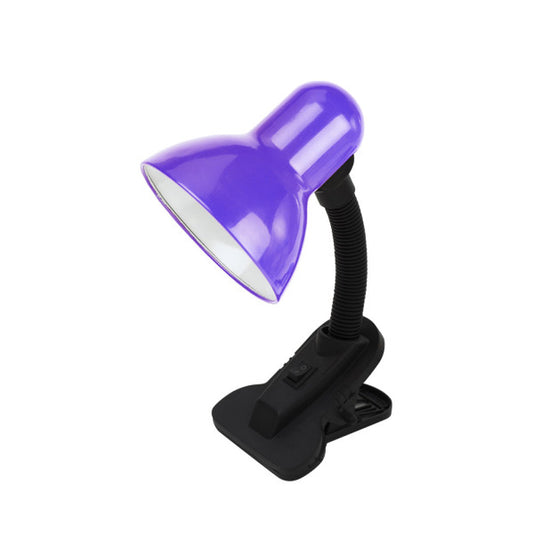 Flexo Yezco Morado con pinza, flexible y orientable, ideal para escritorio o mesita de noche.