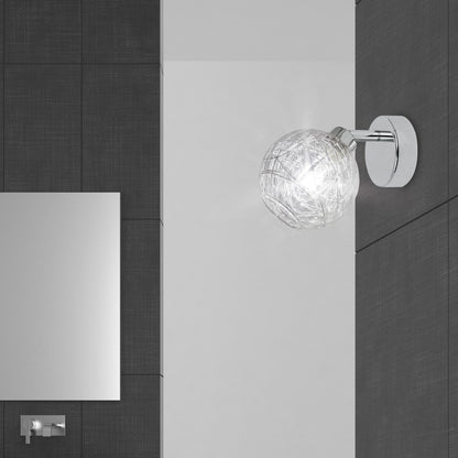 Foco de pared ROLO Cromo AJP/Alemar (Ref. 10175) - Medidas detalladas.  Luzguru.com
