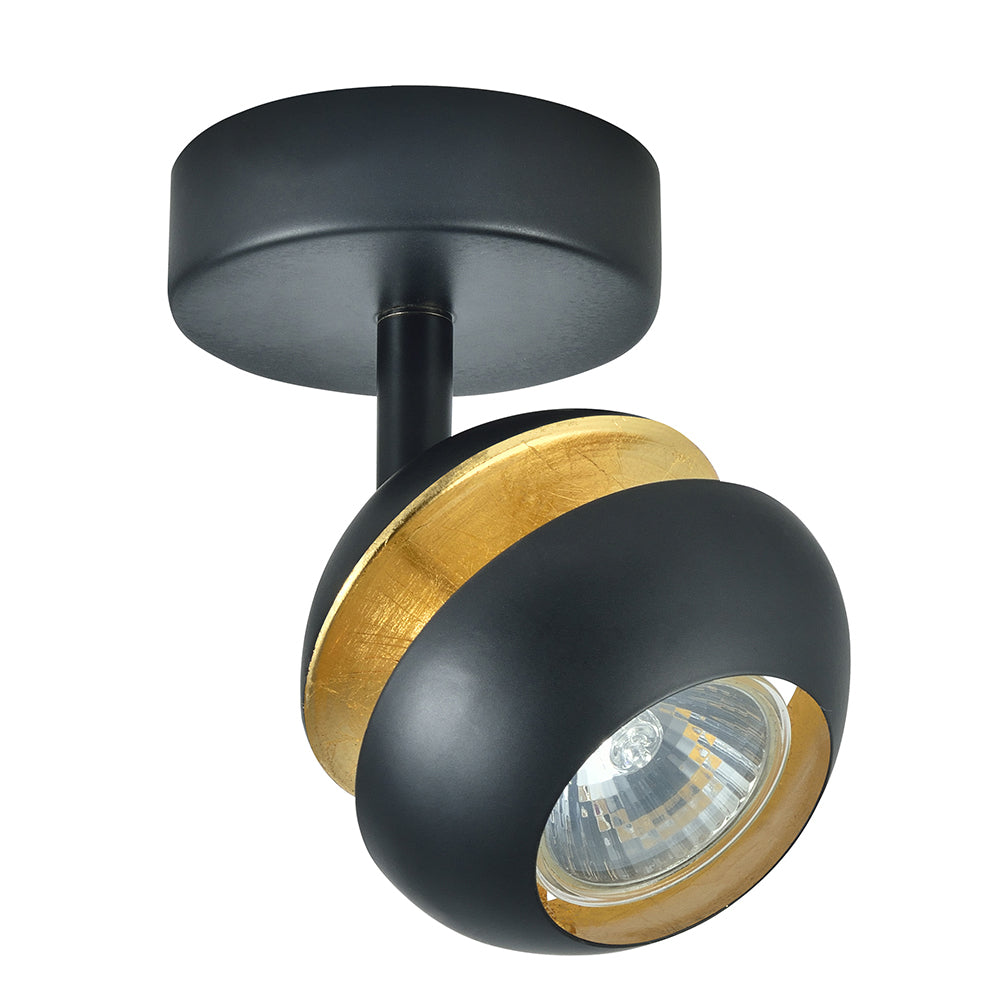 Foco techo orientable Beethoven negro y oro Fabrilamp / Abrila 142081009