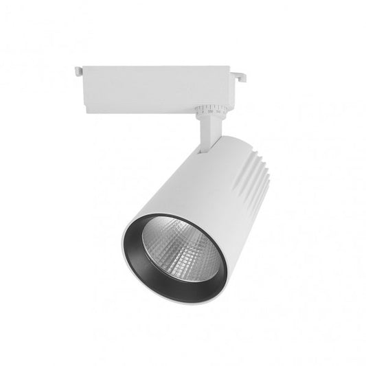 Foco Carril LED 20W 2700K Telma Blanco de Fabrilamp, vista frontal.