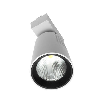 Foco Carril LED 20W 2700K Telma Blanco de Fabrilamp, ángulo de iluminación.