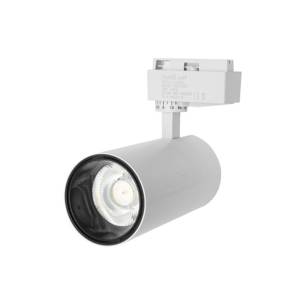 Foco de carril Anzo 20W 6000K blanco, detalle del diseño.