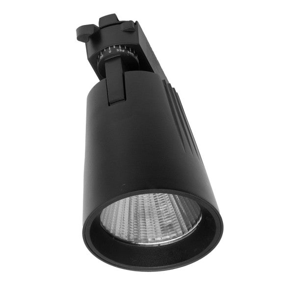 Foco de carril Telma Negro 40W, ángulo de iluminación.