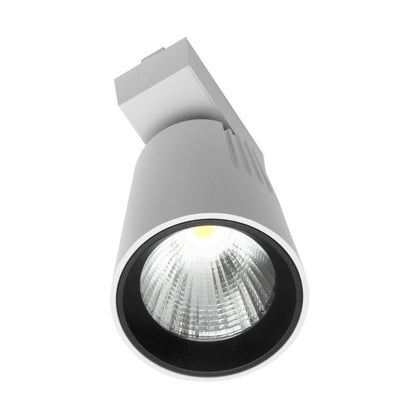 Foco de carril LED Telma 40W 6000K blanco, diferentes ángulos