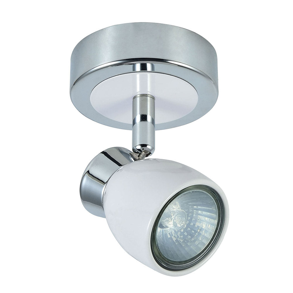 Foco orientable Chacho blanco y cromo Fabrilamp / Abrila 142481001