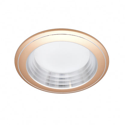 Foco empotrable Corfu Oro/Cromo 5W LED integrado de Fabrilamp, vista frontal.