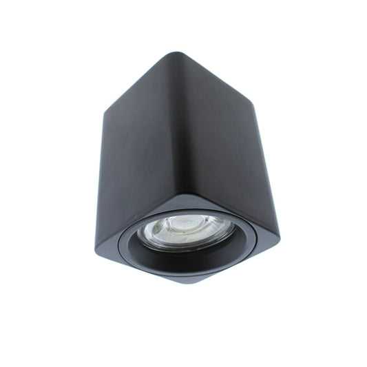 Foco de techo Flin CristalRecord, diseño cuadrado negro, ref. 43-656-01-008