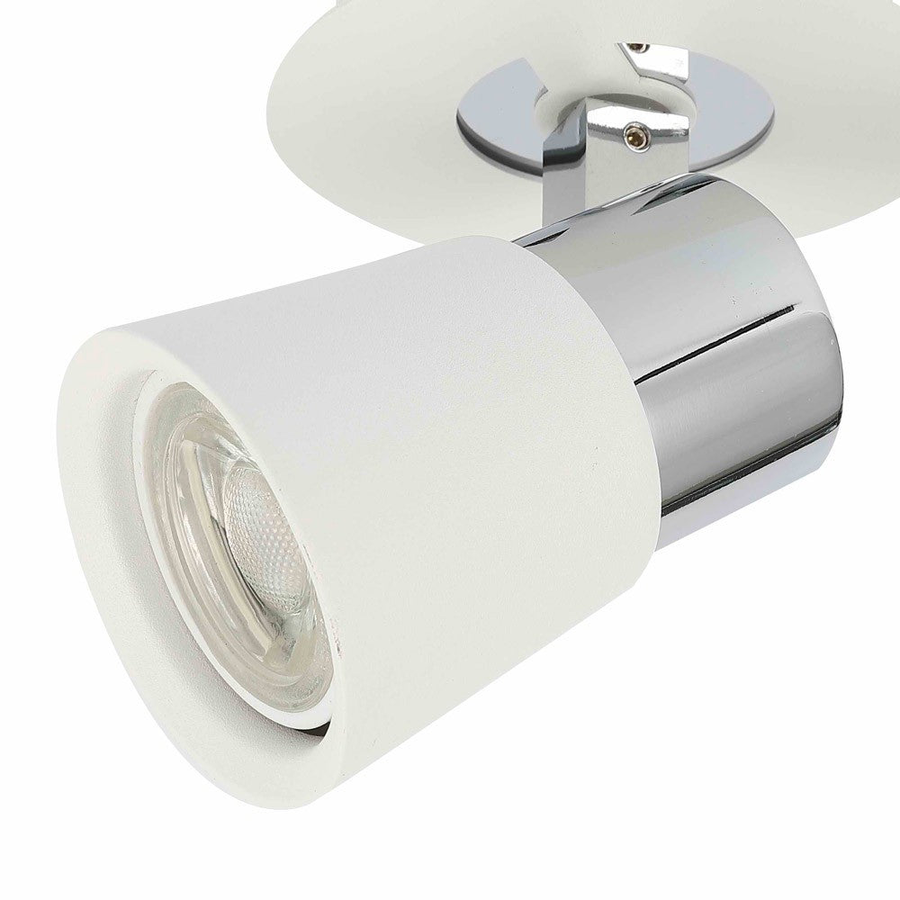 Foco Iris fabricado en Hierro color Blanco y Cromo