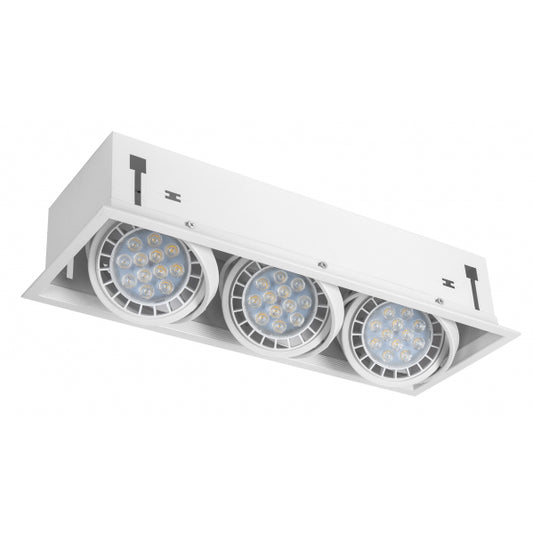 Foco Empotrable Kardan Cesar Triple 3xR111 Blanco Fabrilamp - vista principal | Fabrilamp / Abrila