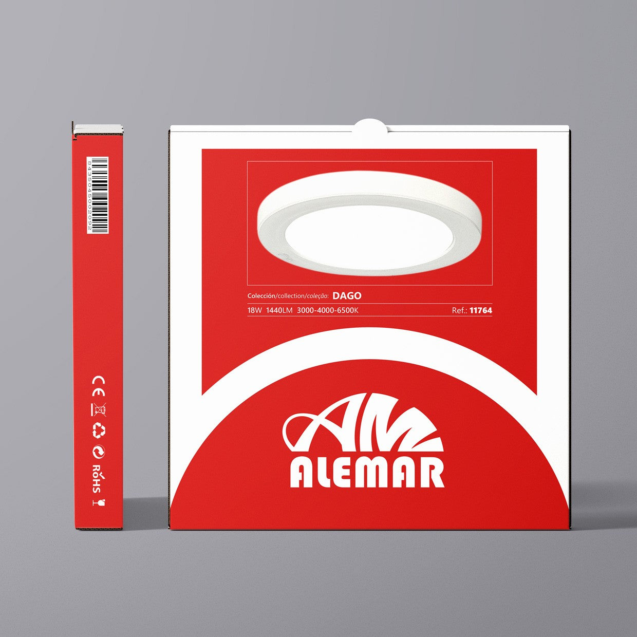 Foco LED Dago 18W AJP/Alemar (Ref. 11764): Dimensiones detalladas. Iluminación eficiente y diseño elegante para tu hogar.  Compra en luzguru.com
