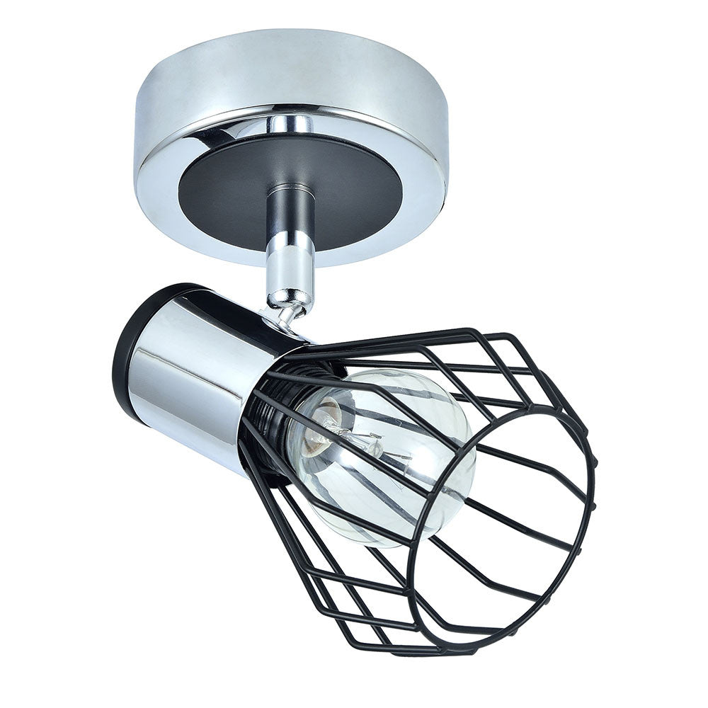 Foco Mateo Moderno Fabrilamp / Abrila 142281009 orientable en cromo y negro