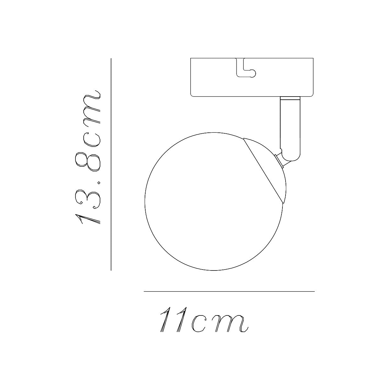 Medidas Foco Migos Latón AJP Alemar Ref. 11580 - luzguru.com
