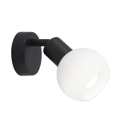 Foco de pared Opal Negro Mate AJP/Alemar (Ref. 11117) - Medidas: [Insertar medidas aquí].  Iluminación elegante y de calidad premium para tu hogar.  Compra en luzguru.com

