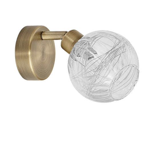 Aplique de Pared Rolo Cuero 1x40W G-9 Metal y Cristal Alemar - vista principal | AJP / Alemar