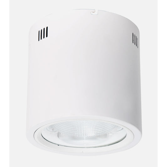 Foco tubular Fabrilamp / Abrila fabricado en metal color blanco, con luz blanca natural