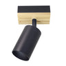 Foco Waikato Fabrilamp / Abrila orientable negro y madera, Ref. 252881088