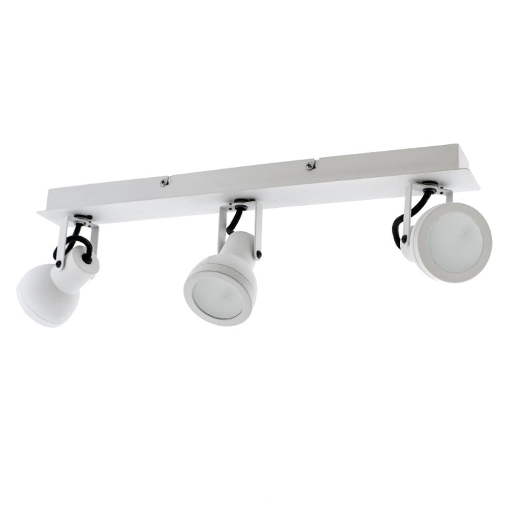 Regleta de techo con focos basculantes y orientables para una iluminación precisa
