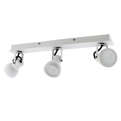 Regleta de techo con focos basculantes y orientables para una iluminación precisa