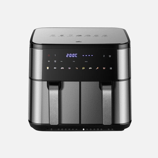 Freidora de Aire Chimbas 10L 2200W Acero/Negro Fabrilamp - Vista frontal principal en fondo blanco | LuzGurú