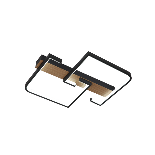 Plafón Moderno LED Frondella Negro / Madera – vista principal · Ref. 244987688