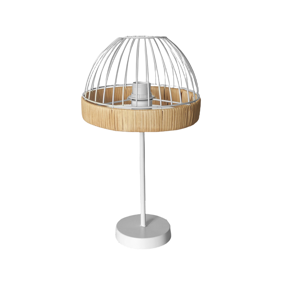 Lámpara de Sobremesa Gaston 46 cm Metal y Rattán Fabrilamp - vista principal | Fabrilamp / Abrila · Ref. 218371068