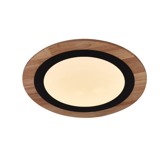 Plafón LED Smart Hasbi 24W 1800 lm CCT Madera y Negro CristalRecord - vista principal | CristalRecord