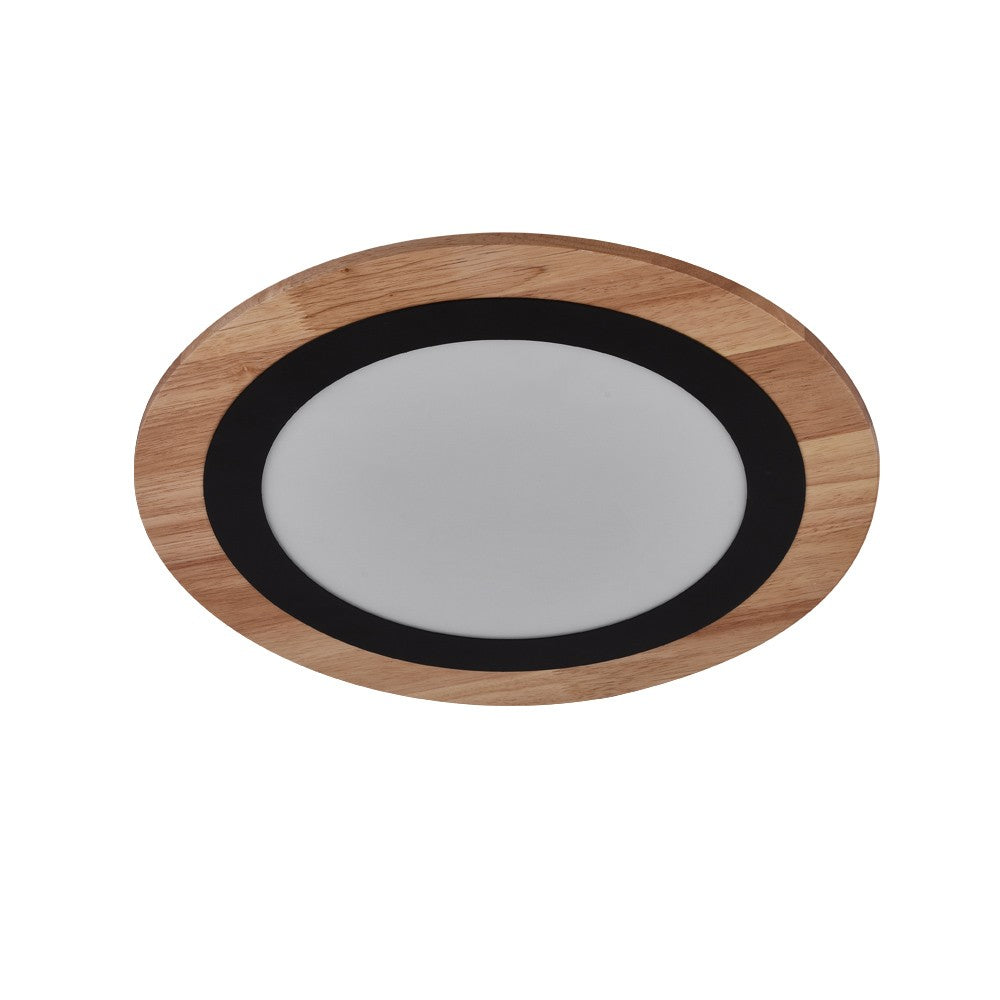 Plafón Hasbi fabricado en Aluminio y Madera color Negro
