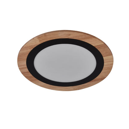 Plafón Hasbi fabricado en Aluminio y Madera color Negro