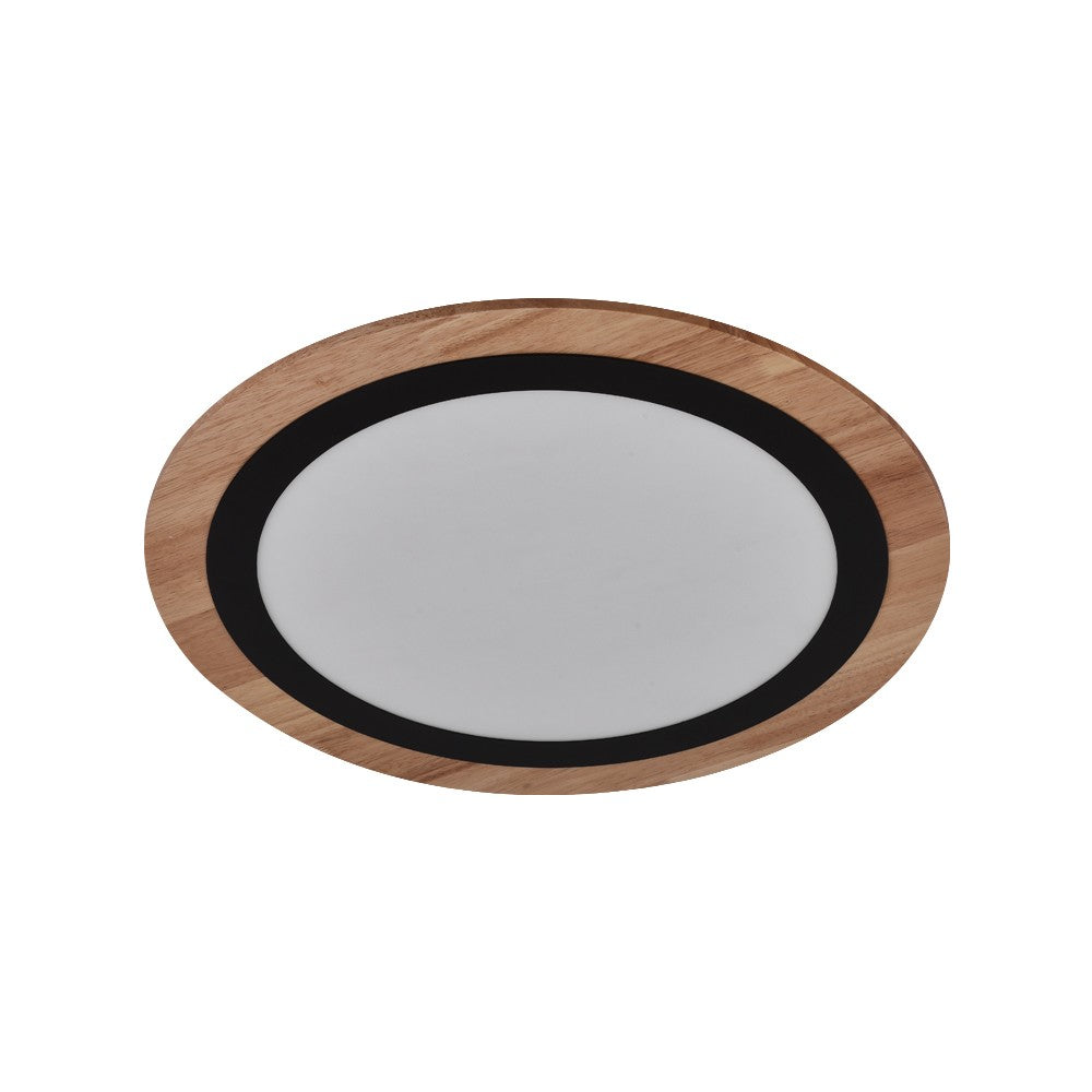 Plafón Hasbi fabricado en Aluminio y Madera color Negro