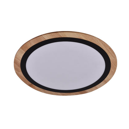 Plafón Hasbi fabricado en aluminio y madera color negro