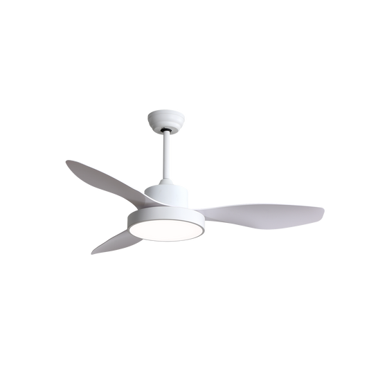 Ventilador de Techo con Luz LED Hayate 120 cm Blanco Fabrilamp - vista principal | Fabrilamp / Abrila · Ref. 128591301