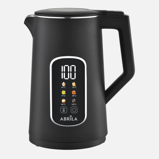 Hervidor de Agua Eléctrico Ajenjo 1,7 L 2200 W Negro Fabrilamp - Vista frontal principal en fondo blanco | LuzGurú