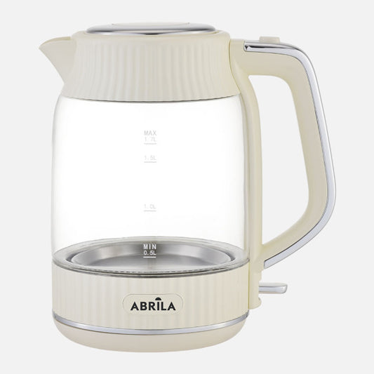 Hervidor de Agua Vintage Durazno 1,7L 2200W Beige Fabrilamp - Vista frontal principal en fondo blanco | LuzGurú